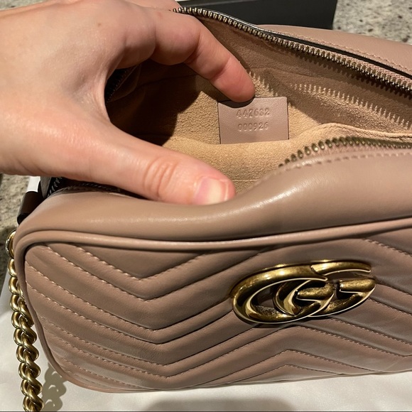 GUCCI GG Marmont Small Matelasse Shoulder Bag and Zip Wallet - Porcelain Rose - Picture 11 of 11